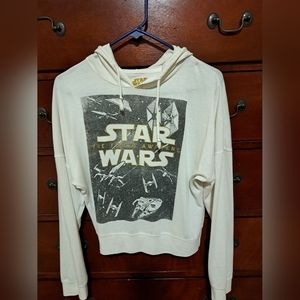 Cream star wars cropped hoodie large